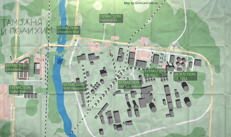 Escape from Tarkov Maps - Woods, Customs, Factory, Shoreline Map ...